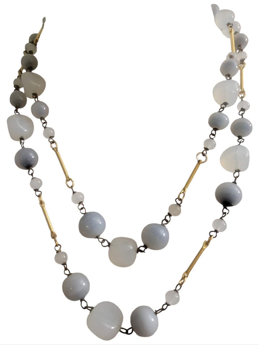Vintage Double Strand Glass Beaded Necklace - Picture 2 of 7
